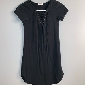 Black lace up dress
